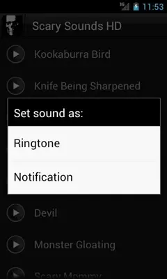 Scary Sounds HD android App screenshot 2